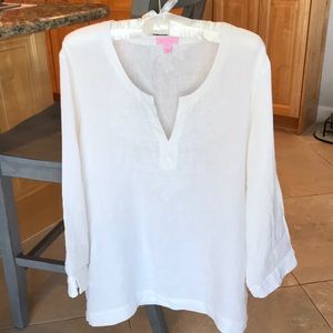 Lilly Pulitzer XL White Linen Tunic